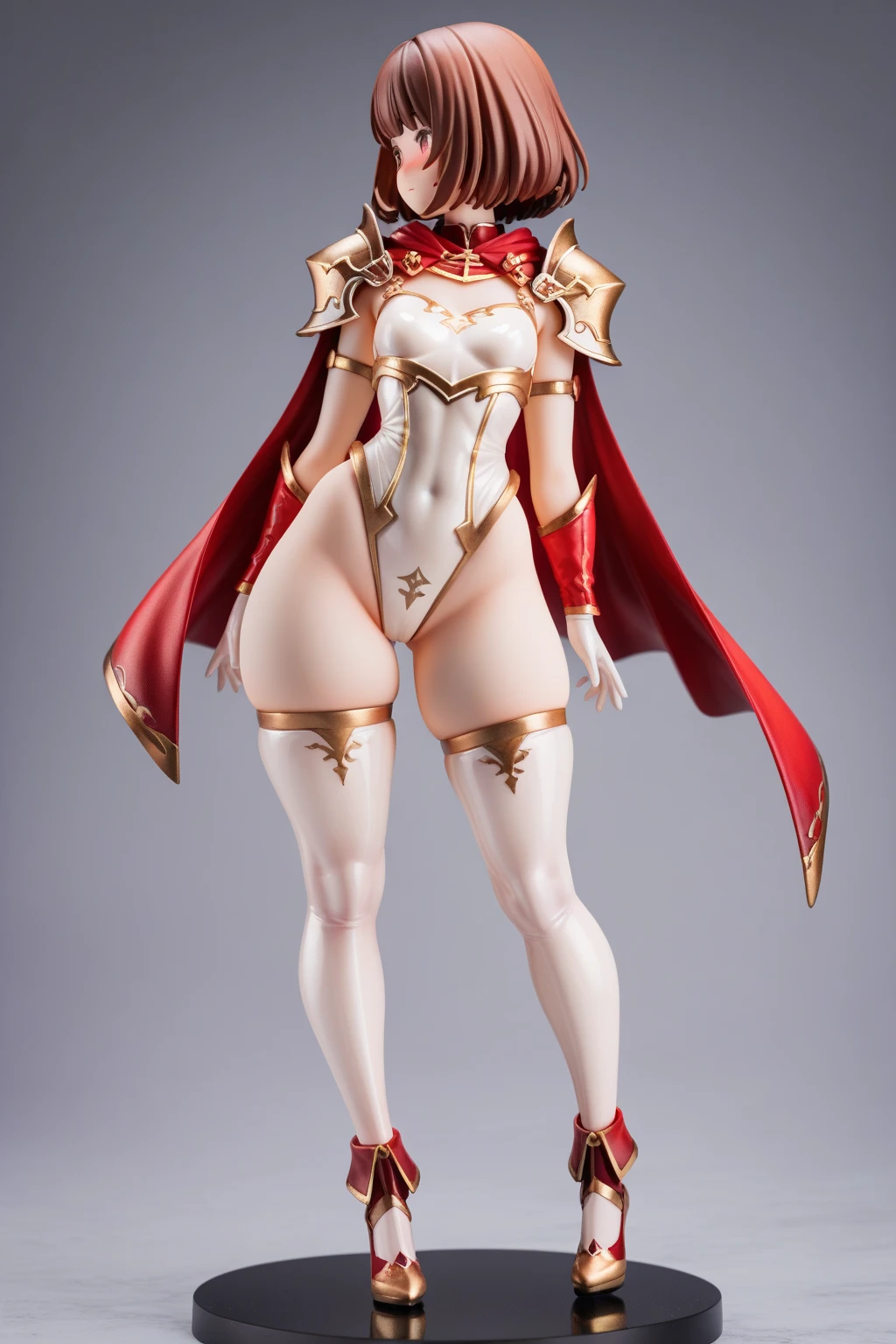 Anime Sexy woman open body muscular four breasts big red eyes cat ear metal arm metal boots metal panties neon red metal wings angel