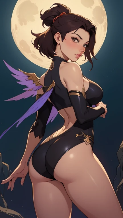 kochou shinobu, 1 girl,work of art, multicolored hair,sleeveless, purples eyes, micro bikini haori branco, , Various butterflies, , lake sunset, Lens flare, perfect lighting, highest quallity, hands back, thick-thighs, breasts big, highest quallity, high resolution.