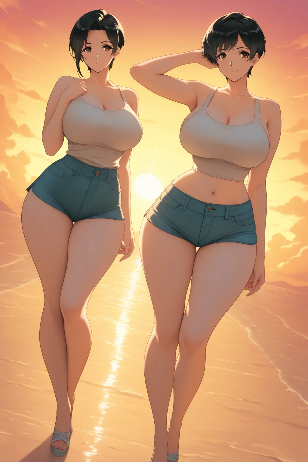 One girl, solo, Big round breasts, curvy, realistic, straigh hair, light blonde hair, light green eyes, amazing big eyes, eye details, eyebrow details, white crop top, denim skirt, cute face, big lips, blush, HD, good quality, crop top, curvy, standing up, lounge area