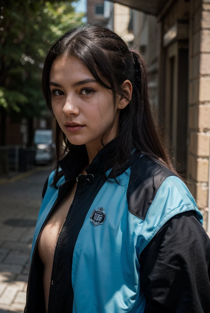 (8k, CRU photo, best qualityer, work of art: 1.2), (realisitic, realisitic: 1.37), 1 girl, city background, avatar .50 mm lens