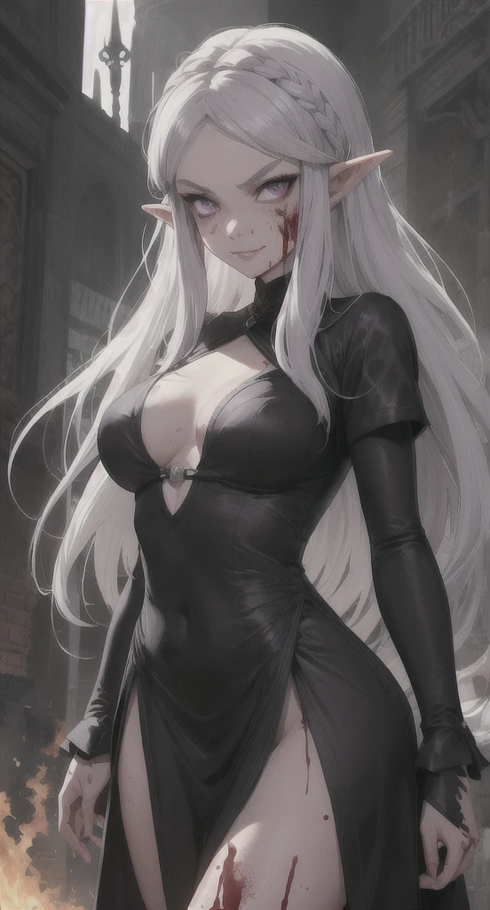 deep dark night, scary, skeletons everywhere, perfect face, detailed face, dark black tight dress,  detailed, colorful, dark atmosphere, hd, hdr, masterpiece