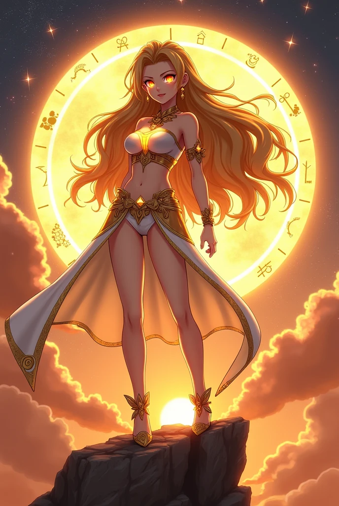 masterpiece absurdres
1girl space energy [nude|multiple layered intricate crystal red bodysuit] dark skin golden eyes golden hair dynamic pose long hair glowing power godess barefoot earth_\(planet\) stars_\(sky\) floating full body scenery