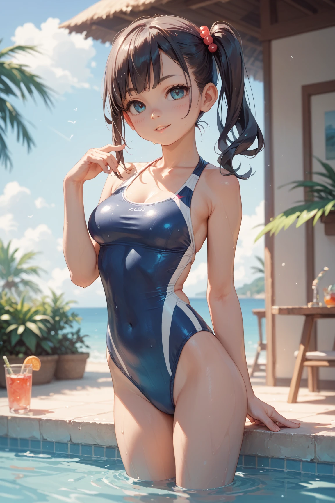 very cute and beautiful girl,(highly detailed beautiful face and eyes),(pink leotard:1.2),sleeveless,wet,sweat BREAK (smile),blush,
standing near training mat in wooden gym,arms behind back,cowboy shot,hair band,black hair,looking at viewer,
(best quality,masterpiece),absurdres,highres,ultra-detailed,extremely detailed,32k,8k resolution,
intricate details,cinematic scene,detailed background,solo,dynamic angle,realistic,