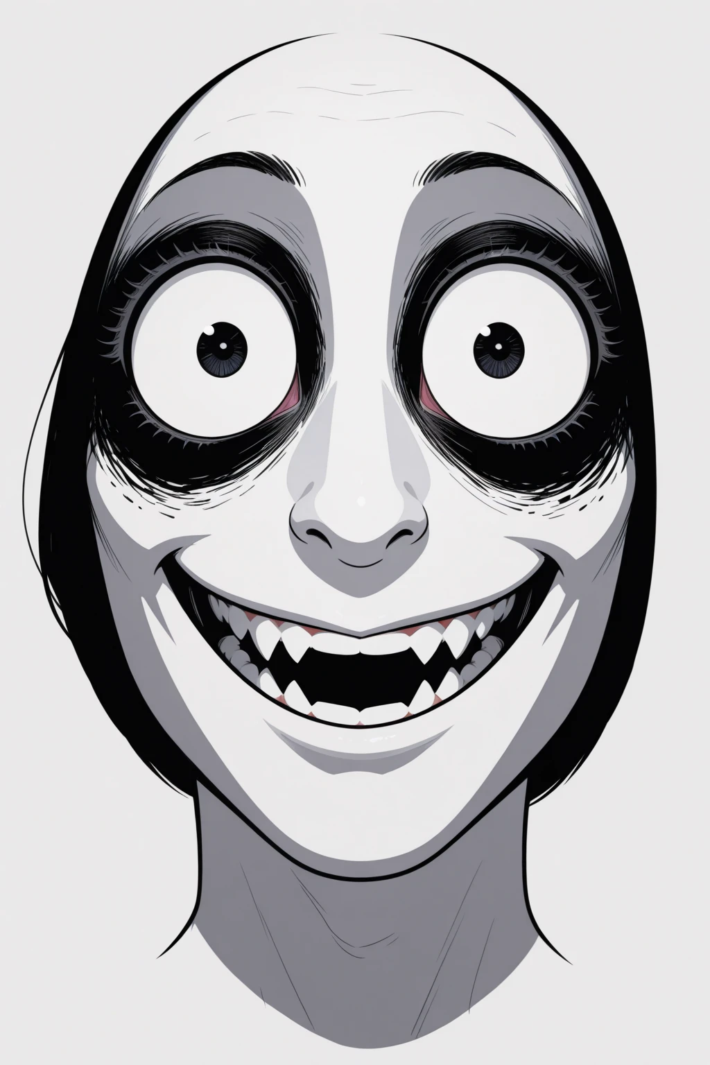 a close up of a person with a creepy smile on their face, horrifying grin. horror, scary smile, scary picture, very scary photo, creepy evil smile, scary photo, creepy smile, horror smile, jump scare, jumpscare, scary face, scariest looking man alive, unsettling grin, extremely scary, evil smile and glowing eyes, wide evil grin, cursed image