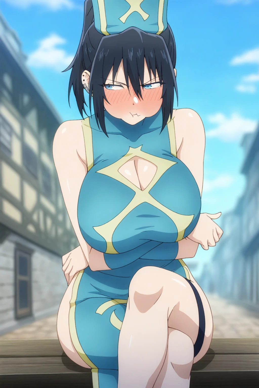 blue eyes,blue hair,,elf,pointy ears,, long hair,eager pet pose