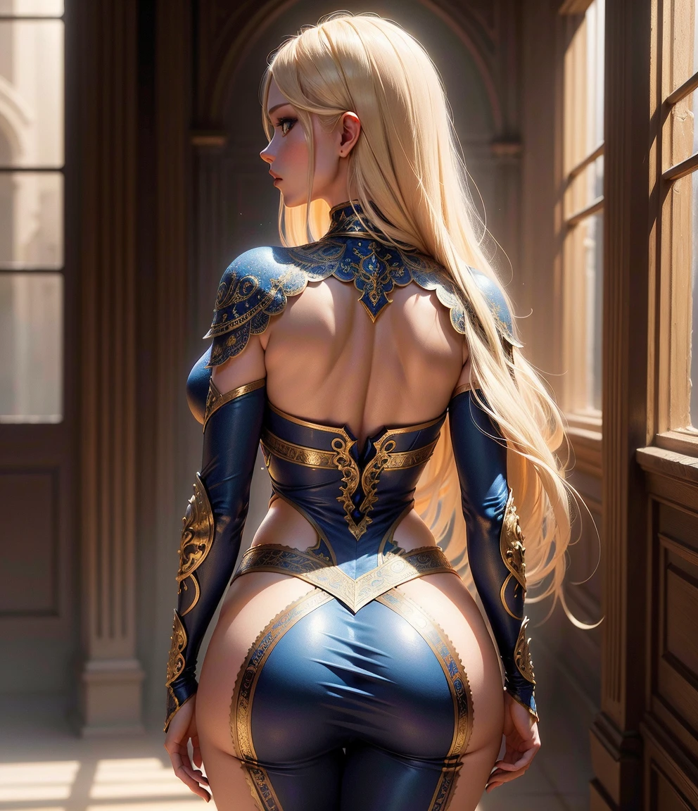 (best quality:1.6), (masterpiece:1.2), (intricate detailed:1.1), a woman in a medieval costume holding a medieval sword, medieval, wearing shiny breastplate, very beautiful female medieval queen, wearingmedieval body armor, wearing studded leather armor, a very beautiful medieval queen woman, wearing armor, cinematic goddess body shot, cinematic goddess close shot, captured from behind