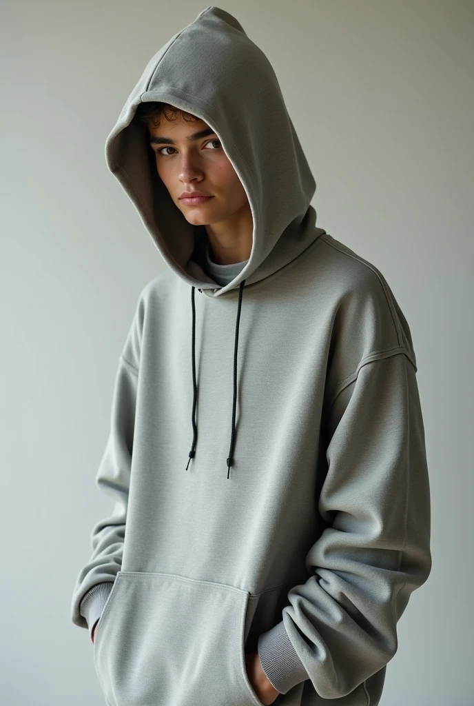 a woman in a gray hoodie and black shorts posing for a picture, girl wearing hoodie, gray hoodie, wearing hoodie, wearing an oversized hoodie, grey hoodie, oversized hoodie, in a hoodie, hodie mihi cras tibi, oversized, wearing a hoodie, hoodie, grey hoodie opened, in a black hoodie, dark grey, wearing a hoody, wearing sweatshirt