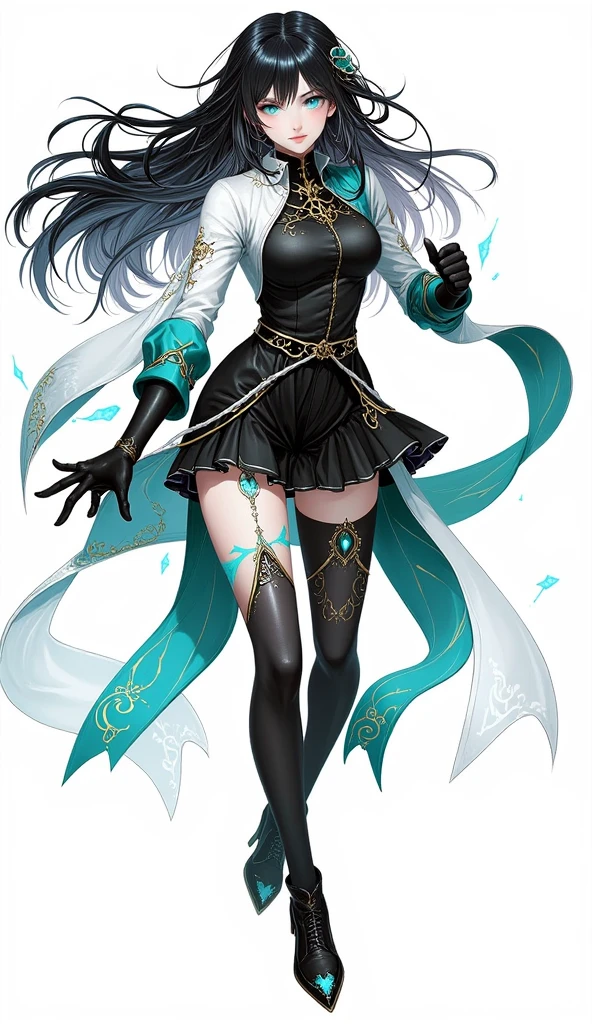 1 handsome woman, resolute eyes, full body, white background, xianxia, hanfu, high detail, sketch, denoising, cinematic grade, white background, super high resolution, best shadow, sharp focus, masterpiece, (very detailed CG unified 8k wallpaper)