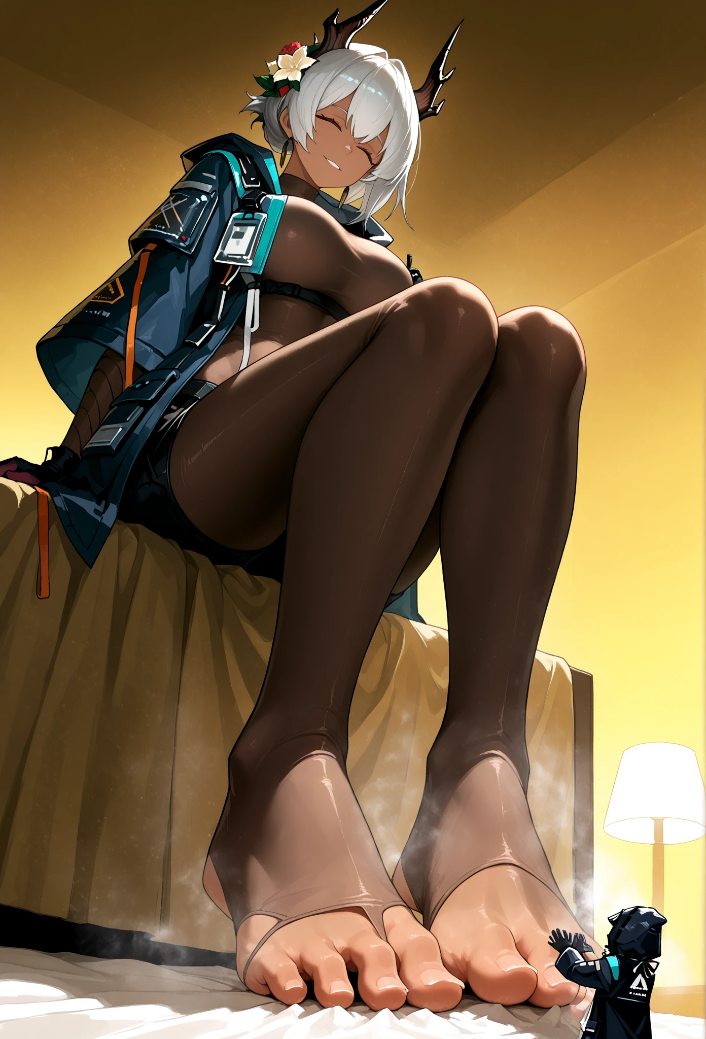 Completely delete the object in the relevant part and correct the left thigh