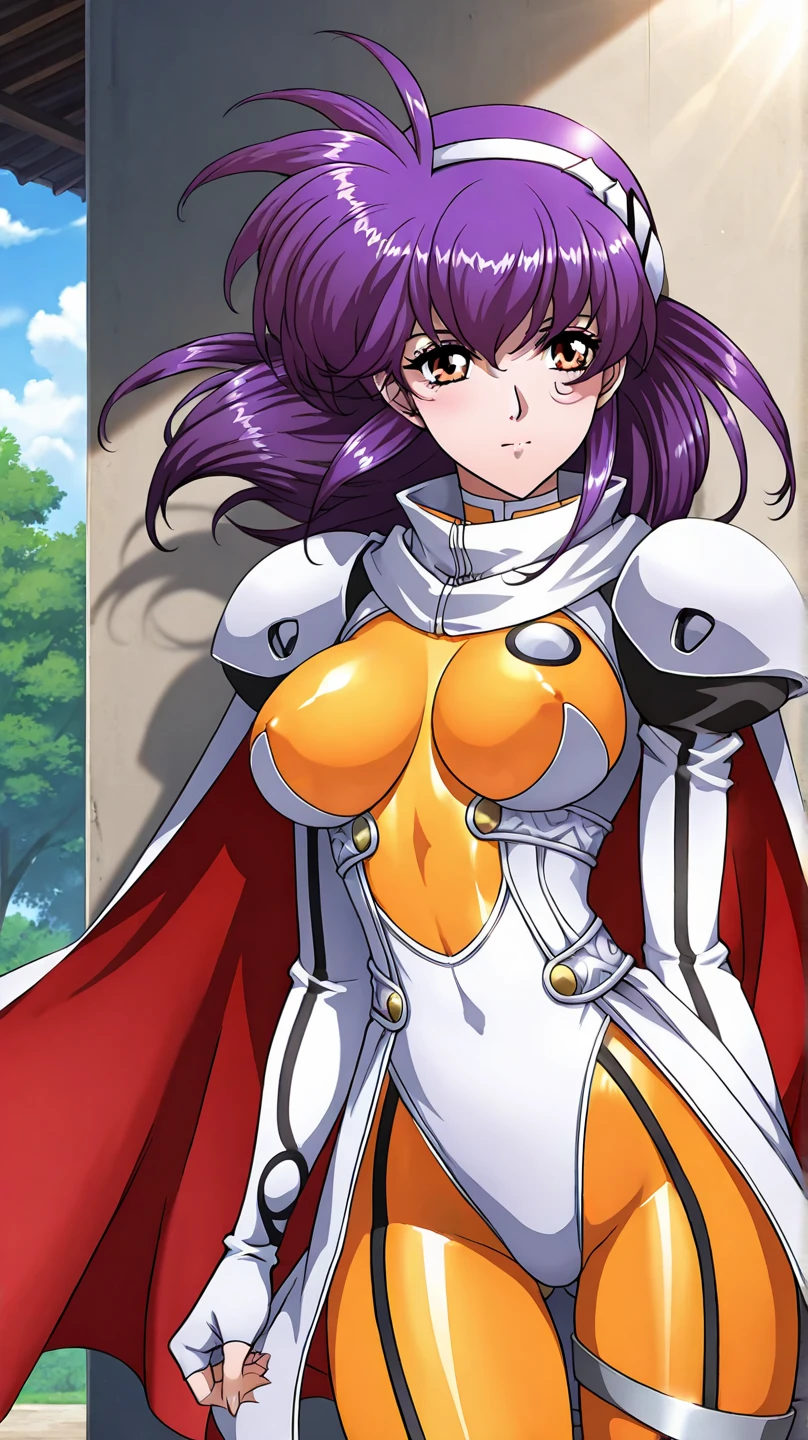 best quality, official art, masterpiece, textile shading, HDR, very detailed, colorful, best details, fantasy, suit, Yui Takamura:1.5, 1 female, 25 years old, best quality, official art, masterpiece, textile shading, HDR, very detailed, colorful, best details, fantasy, battle suit,1 female, 25 years old, standing on stairs,A castle town with an old castle view, sunny,choppy hair, big breast, skinny,Surrounded by a large crowd:1.9、Confetti flutters、Blessed、Being welcomed:1.5、cameltoe:1.3, ground level shot:1.9,