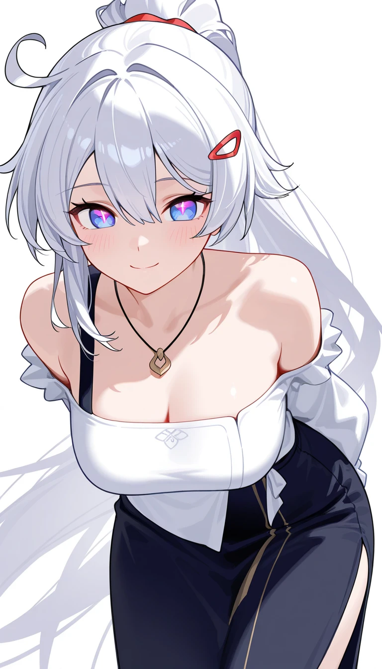 {best quality}, {{masterpiece}}, {highretremely detailed boy, solo, sharp focus, {{{{{{{{white background}}}}}}}}, {{{character{{{1 girl}}}}}}, solo, standing, light smile, closed mouth, beautiful detailed eyes, {{{{{sharp focus}}}}}, {{{{{masterpiece character design reference sheet}}}}}, white hair, red eyes, bangs, 