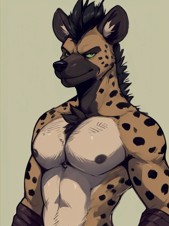 Solo, Furry, Anthro, Meerkat, Male, E621, Standing, Muscular, Hands behind back, Wearing underwear, Giant Penis marking in underwear, Plain background, Front view, By bebebebebe
