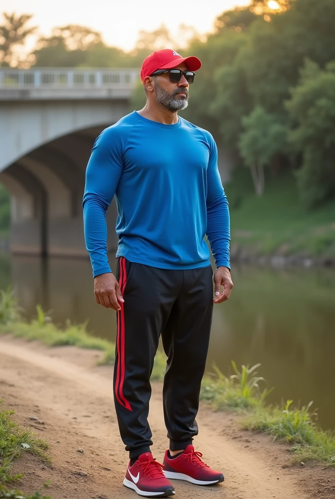 masterpiece, best quality, candid photo, burly 50 year old South Korean man with long brown hair guided crotch grab wearing sweatpants with bulgeJ8, long sleeve compression shirt, athletic sneakers at a park <lora:bulgeJ8_concept-000004M:.5>