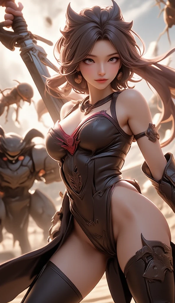 nsfw:1.3,beautiful a girl held from behind by a creepy six-armed horse-shaped monster,blonde hair,single braid,upward breasts,waist slender,(Dark purple cyber suit and crimson microskirt),pantyshot, ((Detailed cameltoe)),White side tie panties,Garter Belt,Bare shoulders,((Monster with a horse's head and  six-armed)),high resolution:1.7, incredibly absurdres, kawaii:1, cute:1.5, hires.fix,anime visual:1,incredibly fine illustration,8k,masterpiece:1.2,best quality, high quality, exquisite, beautiful,insanely detailed, intricate detailed, extremely detailed, Super Definition,ultra high res, Super Resolution, best aesthetic, ultra detailed:1.5,best quality, perfect face, detailed face, illustration:1.2, 8k cg wallpaper, stunning art,absurdres,octane render,ultra hires,full body,
