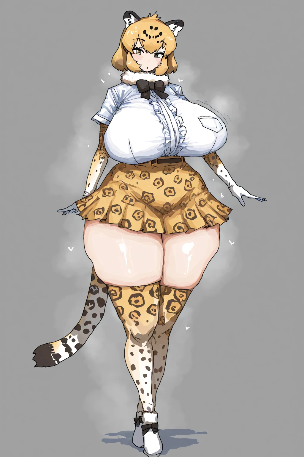 score_9, score_8_up, score_7_up, score_6_up, score_5_up, score_4_up, (solo), female anthro hyena,  babydoll_pajamas shorts, lusty, fluffy body, long blond hair, black eyes, (thick thighs:1.5)((( offering the breasts))) ( she is standing) (high_angle_view) (barely_visible_booba) , giant breasts, 