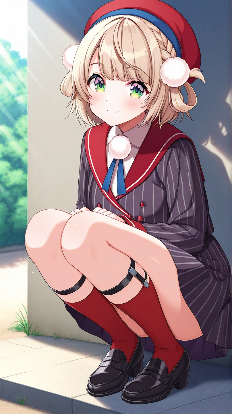 A woman sits in a chair,Legs crossed, small curvaceous loli, Splash art anime Loli, anime visual of a cute girl, loli in dress, cute anime waifu in a nice dress, anime girl in a maid costume, small loli girl, the anime girl is crouching, anime best girl, Cute anime girl, Best Rated on pixiv,A look of disgust,The mouth pouted unhappily,Shocked and very shy expression,Angry,His face was flushed,Water on the toes,Water runs down the legs