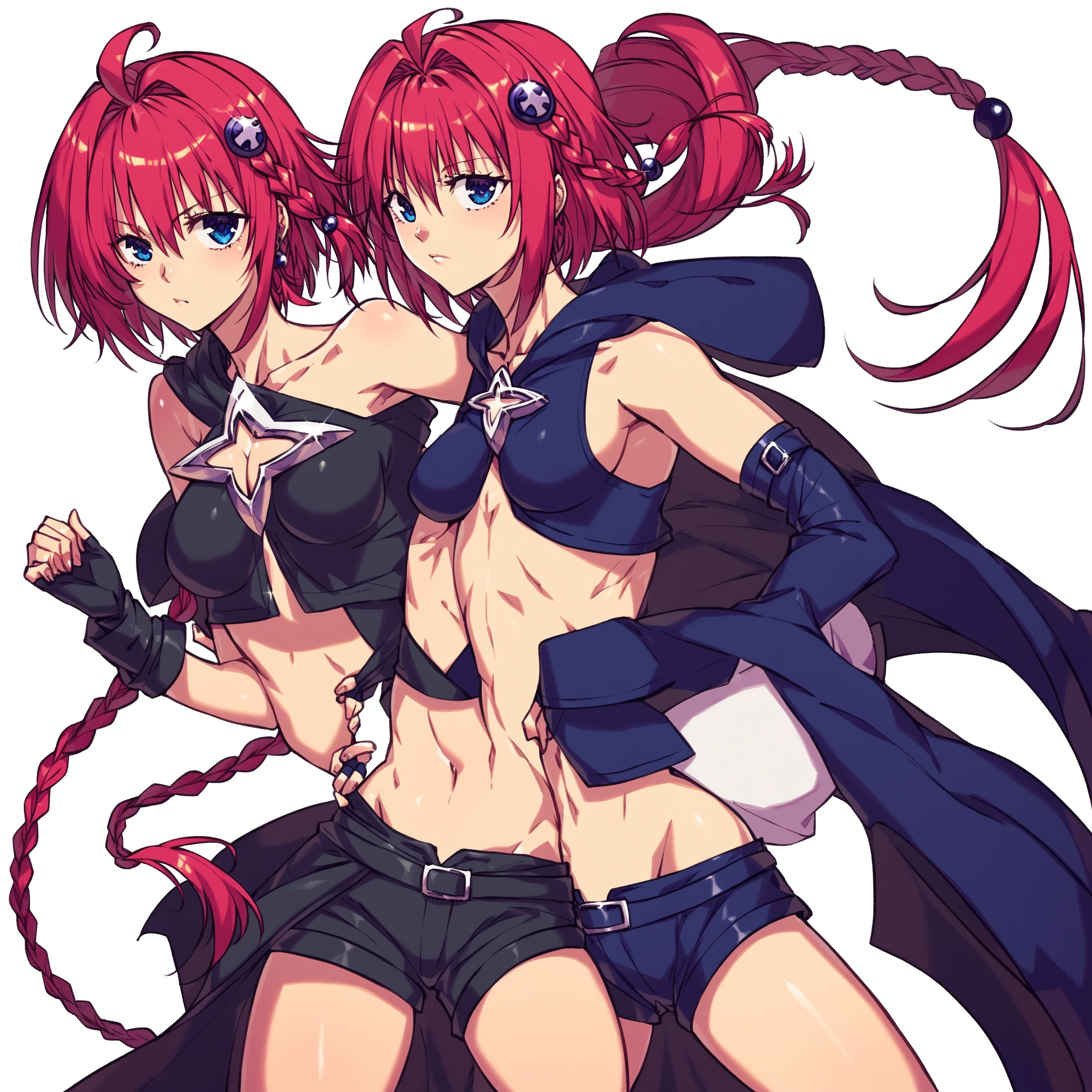 Sky rainbow mega fire girl colors hair girl red hair red eyes happy клыки extra foot micro bikini