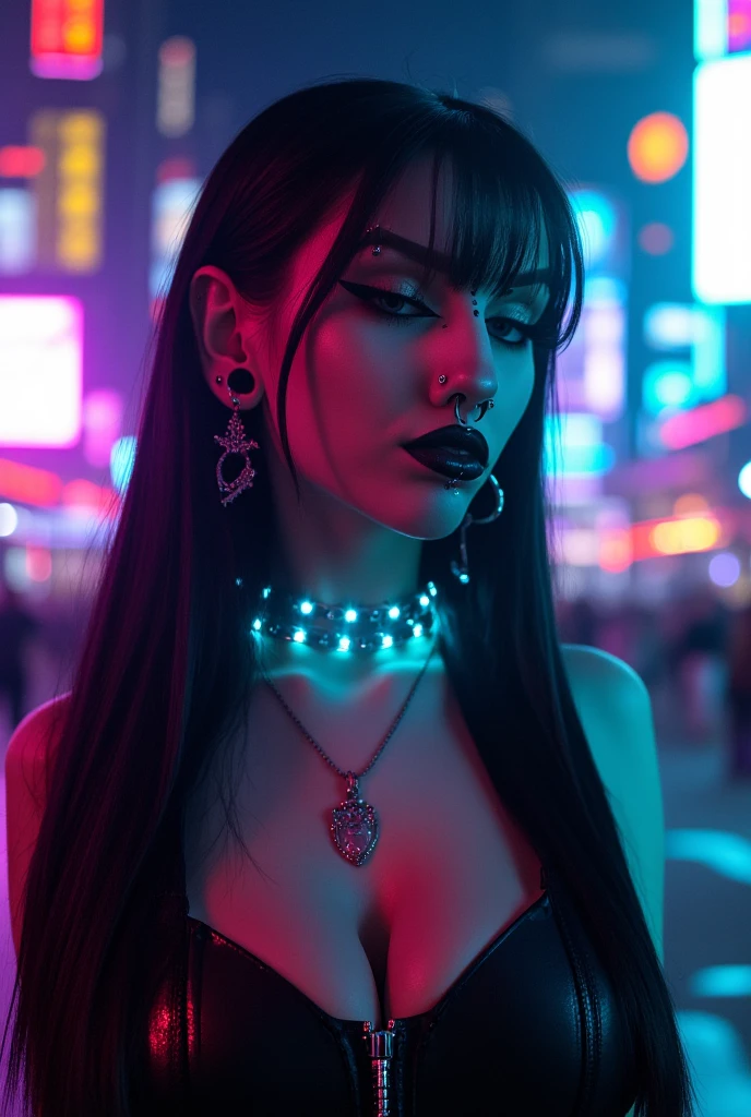 a close-up of a woman with a snake in her hand, menina raver, cyberpunk cores vibrantes, obras de arte intrincadas. neon eyes, Brandon Woelfel, cores cyberpunk neon, cores vibrantes, hiper colorido, arte de fantasia digital colorida, luz neon e fantasia, neon cyberpunk cores vibrantes, menina rave, humor feliz trippy, lentes neon, cyberpunk vibes