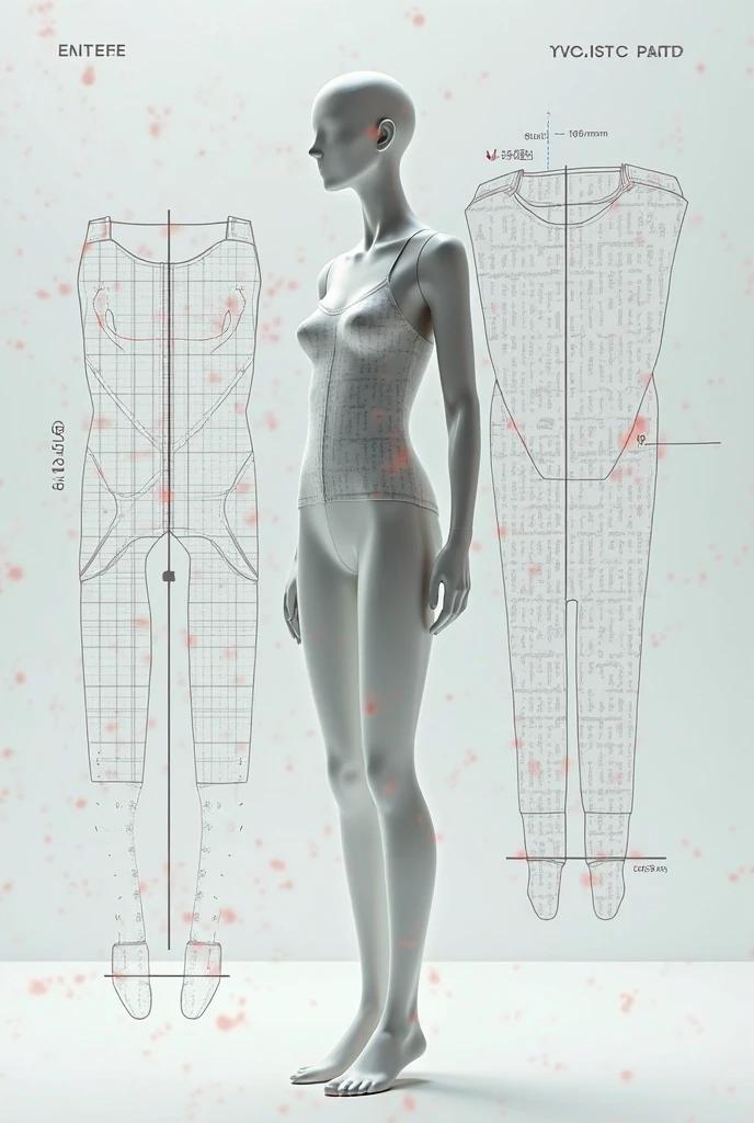 A woman whose body is made of grids, 3D animation production process, (3D modeling of a woman projected on a computer screen: 1.3), (background is large vertical and horizontal grid lines: 2), CG rendering, 3D modeling, using a female monitor Virtual body model, completed detailed body, detailed humanoid, body modeling with mesh, T-pose, detailed body structure, motion capture