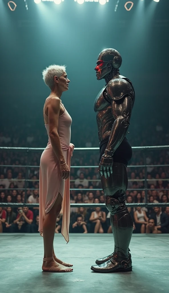 8k full body of ballet dancers, athletic silver man, silver skin, (silver skin:1.5), [silverman:man:10,20], (large pectorials:1.2), (bald:1.4), dance room setting, masculine male face, silver man leans by the woman, ((doggy position)), blonde female, female ballerina, (short curly hair:1.6), woman lays in bed seductive,watches silver man, ((side view)), beautiful woman background, ballerina wears tutu, silver man wears loincloth, highly detailed, majestic, digital photography, art by artgerm and ruan jia and greg rutkowski, light chest hair, (masterpiece, sidelighting, finely detailed beautiful eyes: 1.2)