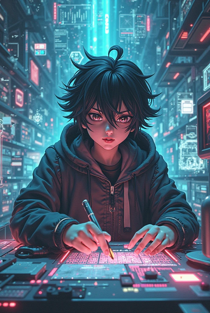 color photo of a cyberpunk student operating a super artificial intelligence systemA vibrant, neon-lit room serves as the backdrop for the cyberpunk student, their fingers moving with precision and speed across the holographic interface. The lens, a wide-angle prime, captures the scene in sharp detail, from the intricate buttons and switches on the interface to the smallest nuances of the student's expression.Directors: David Fincher, Christopher Nolan, Neill BlomkampCinematographers: Emmanuel Lubezki, Hoyte van Hoytema, Claudio MirandaPhotographers: Erik Johansson, Dan Winters, Reuben WuFashion Designers: Alexander Wang, Yohji Yamamoto, Gareth Pugh—c 10 —ar 2:3 --auto --s2