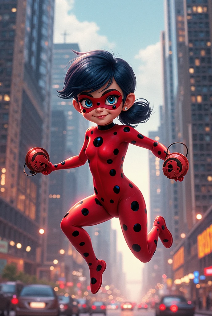 ladybug,polka dots outfit and mask,fullbody,park on bg,
<lora:ladybug:0.9>,detailed,