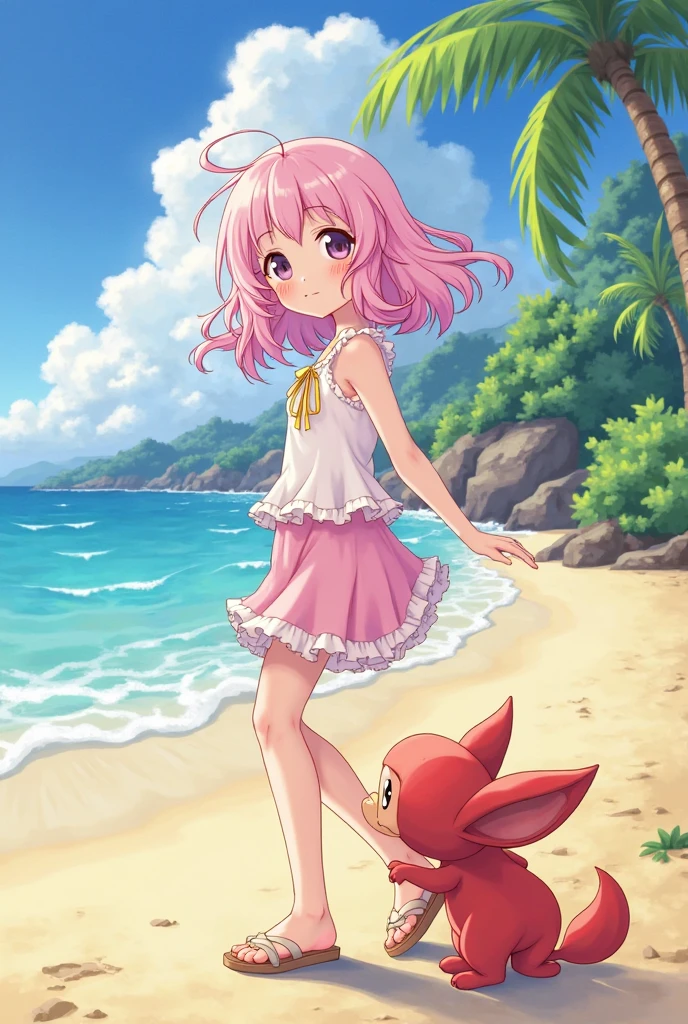(Highly detailed CG Unity 8k wallpaper), (Best Quality), (Super Detail), (Best Illustration), (Best Shadow), POV, Realistic lighting and shading, Natural light, Lens flare effect,

 BREAK, 1 beautiful girl, Solo,(Cute:1.5),(Chibi:0.8), (kawaii:1.5),(Lori:0.5),
((girl, Cute, Graceful, Loli face)) ,(medium breasts),(Orange Eyes:1.2),(A pink-haired,short twintails,tareme:1.2), gleaming skin,Stuffed rabbit,

BREAK,(Rabbit ear headband:1.5),(Wet Casual Beachwear:1.2), (Lightweight summer dress with torn breasts,Illustrated carrots:1.2), (Light blue eyeshadow:1.0), (Beautiful barefoot like a goddess:1.0), (Earrings in the shape of a moon:1.1), (Lace headband:1.0), (Cute Accessories:1.3), ((*´◒`*):1.1), (Sprint:1.3), (Tsunami-ravaged beach in the background:1.3), 

 BREAK,🌇,