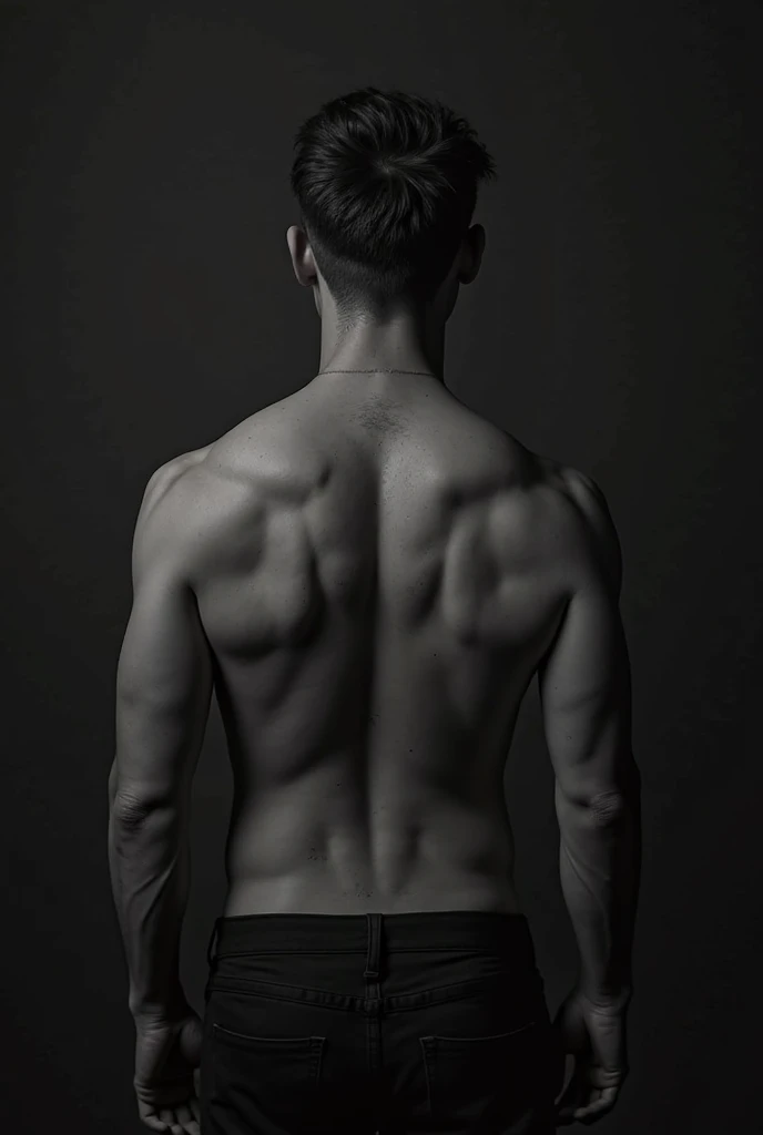 Black and White photo,Light, Female body,back,Close-up Shot Shot