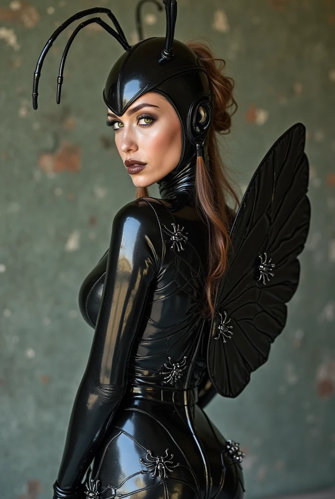 Scarlett Johansson big boobs with insect wings gloves hottest