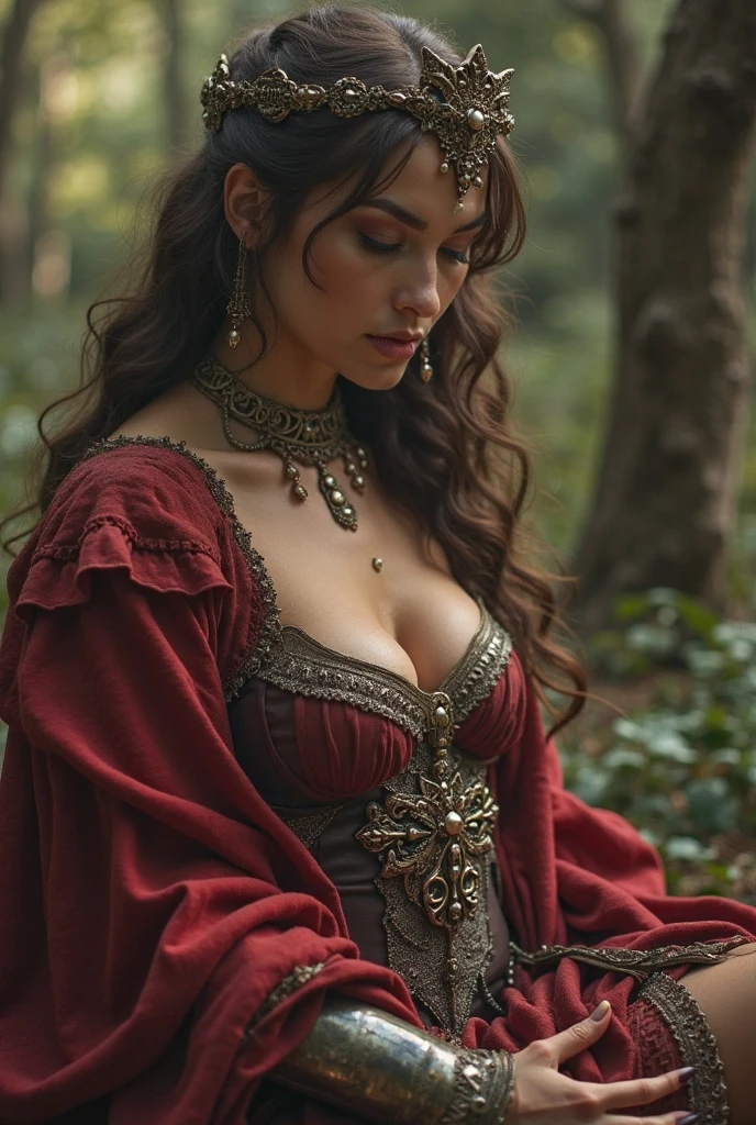 (Realistic:1.5), Photorealistic, RAW photo, Analog Photography Style, Depth of field, a beautiful woman, with hands tied behind your back, inside a river, scared, feared, 15th century, perfect body, (sexy:1.2), detailed photorealistic face, bioluminescense, natural shadows, warm filter, cinematic light, Professional photography, Canon F1.4, 16k quality