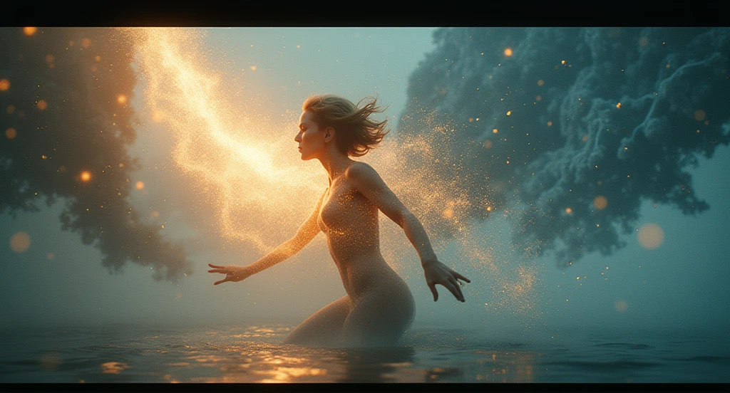 woman like naked amber heart with her vagina exposed and is coming out bastande liquid water from her vagina