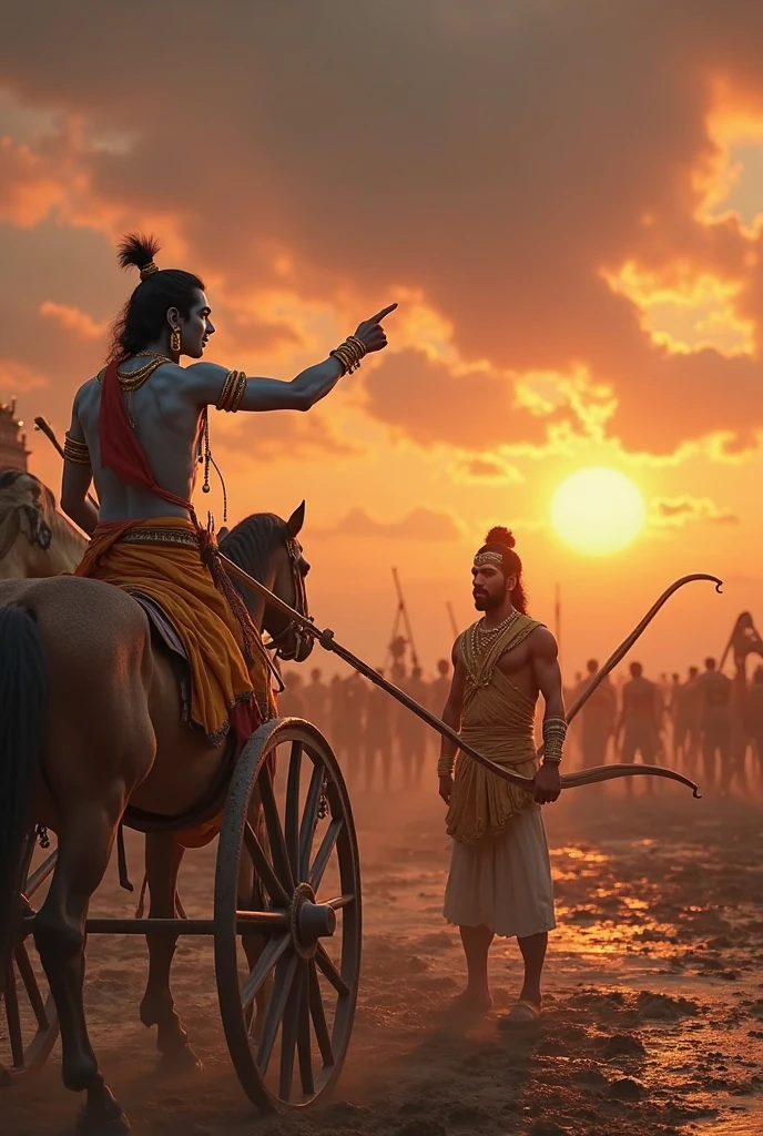 A farmer is working in the field and Chhatrapati Shivaji Maharaj is waving his hands over his head Chhatrapati Shivaji Maharaj is wearing his jiretapa and is accompanied by some Maratha chieftains.