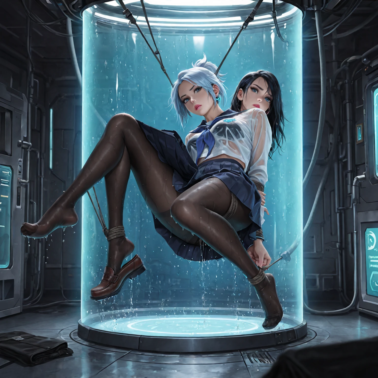((Best quality)), ((masterpiece)), (highly detailed:1.3), 3D, arcane style,In the dark and courageous dystopian city of Piltover, plagued by violence and divided into two opposing factions, a young prodigy named Jinx emerges. Having endured unimaginable loss and abandonment, she embraced a life of chaos and destruction. Known for her inventive and explosive abilities, Jinx becomes an icon of rebellion against the oppressive forces that control the city. However, haunted by guilt and battling inner demons, she must confront her past and decide whether to continue on the path of anarchy or seek redemption amid the turmoil. Explore Jinx's journey as she navigates a treacherous world, fighting for survival, unlocking secrets, and discovering the true meaning of her twisted existence, chaos reigns supreme, and at the center of it all is Jinx, the embodiment of unpredictability. Delve deep into Jinx's twisted mind, exploring the origins of his madness and the driving force behind his destructive nature. Unravel the moments that shaped her into the crazed, iconic character we know. Take us on a wild journey through the vibrant streets of Piltover and the shadowy suburb of Zaun as Jinx wreaks havoc with his explosive arsenal. Can redemption find its way into Jinx's fractured soul? Or will she dance forever on the edge of sanity, embracing the chaos that fuels her very existence? Arcane's fate hangs in the balance as Jinx's path intertwines with unlikely allies and formidable enemies. Ignite your imagination and paint a vivid portrait of Jinx's distorted psyche, capturing the essence of her madness and the indomitable spirit that defines it, HDR (High Dynamic Range), Ray Tracing, NVIDIA RTX, Super-Resolution, Unreal 5, Subsurface Scattering, PBR Texturing, Post-processing, Anisotropic Filtering, Depth of Field, Maximum Clarity and Sharpness, Multit Textures