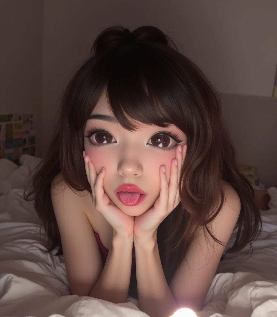 ((Highest quality)), ((masterpiece)), (detailed), Keep your eyes clearly focused, Woman with her mouth open, 10 years old, Black-haired, Symmetrical face,Realistic nostrils, One Girl, sexy, Nude Model, 10 years old, Focus on the butt, naked, dildo sex, dildo fuck, Spread your legs, Opening the pussy with fingers, Very young, Young Face, Small breasts, Ecstatic expression, Sticking out tongue, Wet and shiny tongue