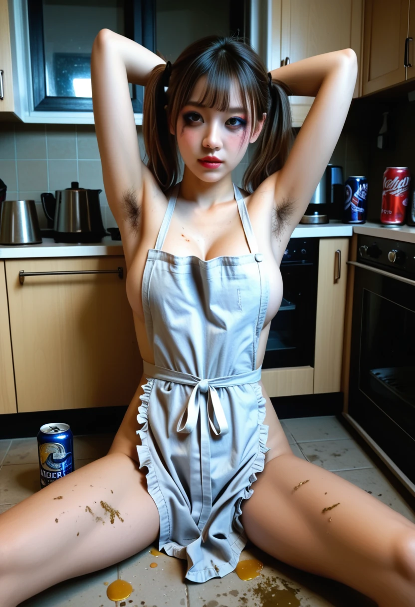 NSFW,4K,((Highest quality)),((masterpiece)),BREAK,((one girl)),(detailed),(in kitchen ),((One girl)),((perfect anatomy)),nsfw,((nude)),(naked),((12 years old)),((flat chest:1.6)),(stare at viewer with stern eyes:1.5),((one girl)),(bitting own lip:1.1),(angry:0.9),nose blush,(shamefull:1.2),(bob cut hair),(beautiful hair),surprised, ((beautiful realistic face)),((skinny:1.3)),Beautiful Korean Women, Beautiful young Korean woman, Young and adorable Korean face, Gorgeous Young Korean Woman, Korean Girls, Girl cute beautiful face, Portraits of Korean female idols, Young and pretty Asian face, Cute natural anime face,Asian pretty face,((finely detailed face)),((glistening eyes)),((glistening eyes )),((large eyes)),(( pretty eyes)),(detailed),Perfect Face,((One girl)), ((clear eyes)),((show nipples)),((beautiful skin)),((A bow tie)), don't wear anything ,(upper body),(Equal left and right eyes), (nsfw:1.5),(show nipples),(don't wear anything),(nipples facing upwards), correct arm