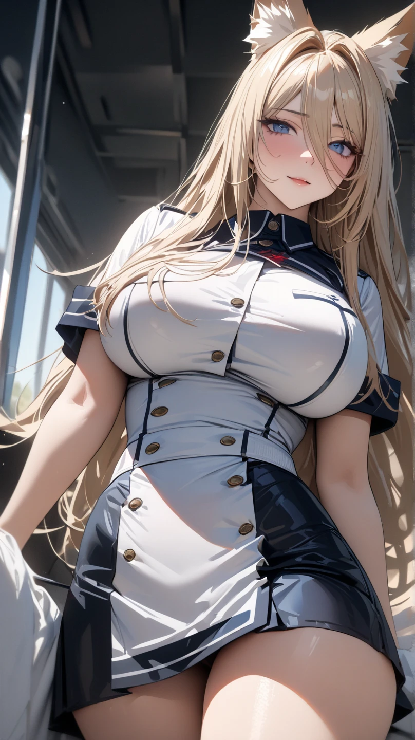 1female,35yo,Huge breasts, 独奏, ,Dressed in Captain America's clothes, ,ln the forest, She has short flowing yellow hair,Sateen,Bigchest, From the front side, Wet curls, Sweating profusely,mostly cloudy sky,(tmasterpiece),(Very detailed CG unity 8K wallpaper),best qualtiy,cinmatic lighting,detailed back ground,beatiful detailed eyes,Bright pupils,(Very fine and beautiful),(Beautiful and detailed eye description),ultra - detailed,facing at camera,A high resolution,ultra - detailed),Very long hair,standing on your feet,Emotive expressions,Smile,Chest sagging,extremely large bosom,Extremely colorful,Most detailed,fully body photo,The face is well lit