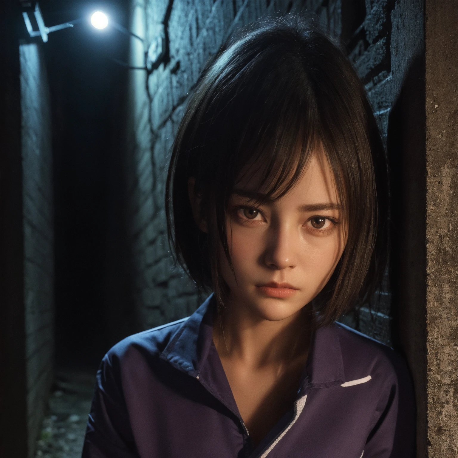 <lora:TengokuDaimakyouV2:0.8> KIRUKO \(TENGOKU DAIMAKYOU\), facing viewer, backpack, (brown mark on nose:1.4), looking at viewer,
brown hair, white jacket, blue jeans, black shirt, portrait, (closed mouth:1.3), frowning, 
(postapocalyptic japan,destroyed city, moss and foliage growing in the city:1.2), 
film grain, 4k, RAW, (high detailed skin:1), 8k uhd, dslr, soft lighting,  
(masterpiece), (best quality:1.4), absurdres, (intricate details:0.2)