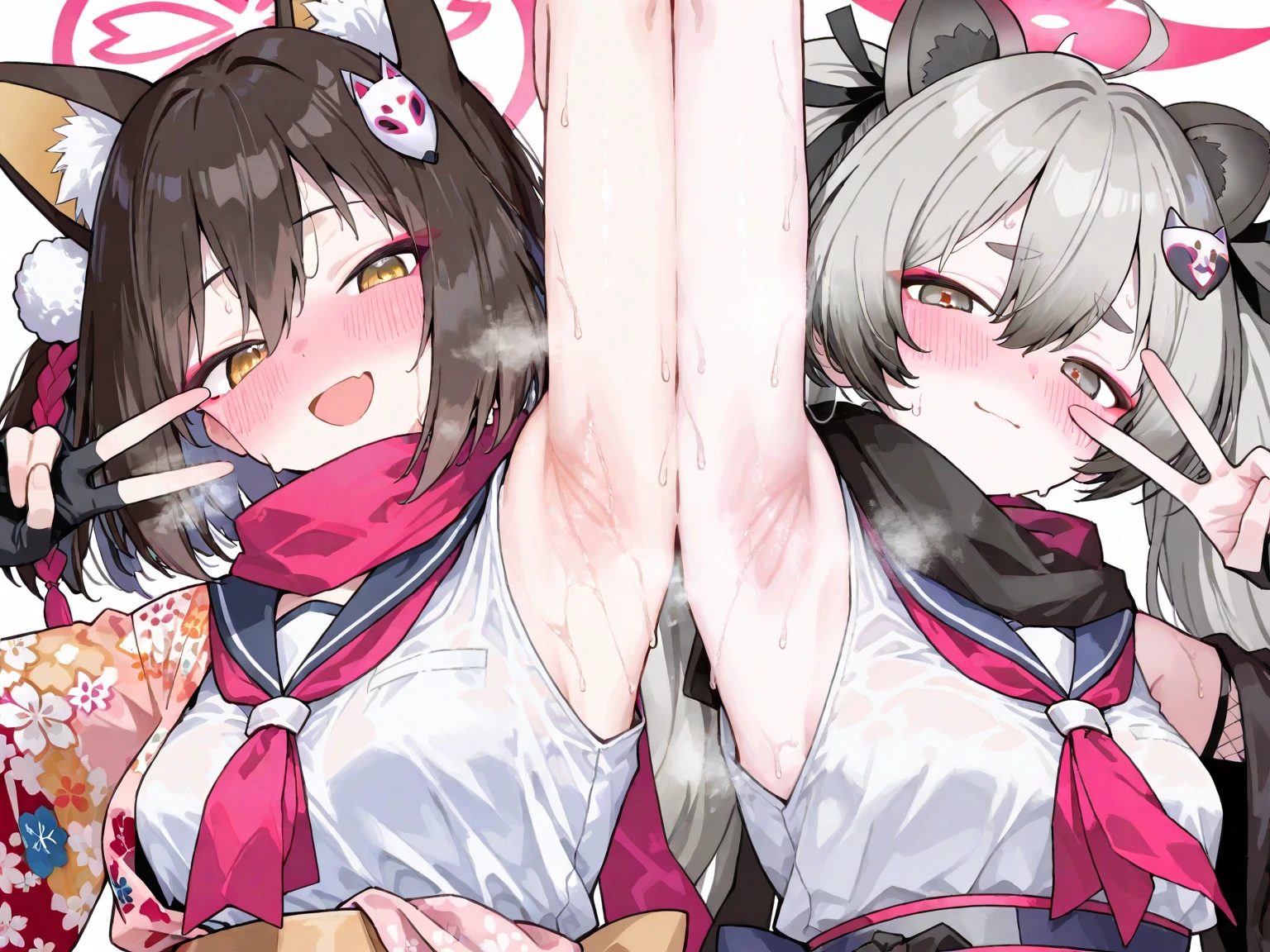 ((Two Japanese Girls、Cat ear)), ( small)), ((Facial expressions are random、various expressions、joy, anger, sadness))、After aphrodisiac sex、Aphrodisiac causes sexual excitement、It feels so good I could die、Semen leaking from the ass、Semen overflowing from the pussy、Desperate masturbation after rape、on the bed、sex slave、A daughter who becomes an outlet for desires、I don't want to get pregnant、long hair、One knot、twin tails, 最high quality, high quality, Highly detailed 8K wallpaper,beautiful eyes、Cute teary eyes、((No underwear))、((Extremely intense masturbation))、(It feels so good my hips are raised、Arched Back Climax、hands on crotch、Put your fingers deep inside your vagina、Stick both hands in pussy、Guchogucho、Finger movements to scrape out semen)、Twitching hips、Trembling Ass、Pussy overflowing with love juice、Cute kids、Cute Breasts、(off shoulder、Cute off-the-shoulder camisole、school swimsuit、Cute Breasts、cute nipples、No underwear)、No modification、(small breasts、Bladder limitations、big belly、、younger sister、Next year、female primary school student、Immature young girl、disheveled clothes)、small breasts、(large amount of love juice、large amount of semen:1.4)、(Amazing squirting、virgin penetration、a lot of pee:1.6)、The viewer peers in from below、From a position where you can see her pussy、((Delicious looking pussy、Open wide、It's twitching:1.4))