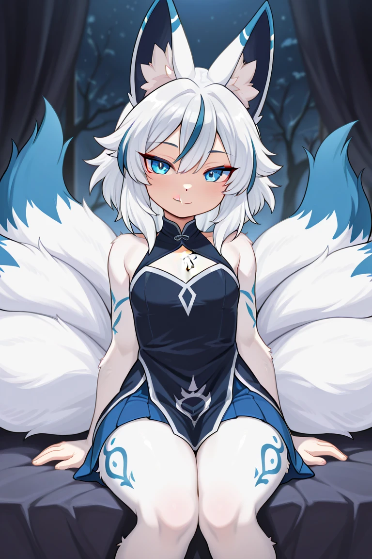 great quality ++ Extremely detailed high resolutionolution, very aesthetic, expressive eyes, (((Perfect face))), (((face symmetrical))), ((good anatomy)), (((perfect hands))), (((8k))), UHD, hd wallpaper, (((detailed high cal, (((((1girl)))))), only, Masterpiece, The best quality, high resolution, Highly detailed, (illustration), Beautiful detailed eyes, ((((full body))), (((solo))), (((((Koyanskaya))))), (((cosplay of Weiss Schnee))), (((smiling))), (((fusion))), (((agglutination))), (((Combination))), (((((White hair))))), (((blue eyes))), (((ponytail))), (((jewelry))), (((necklace))), (((earrings))), only, jaeces, earrings, long hair, parody, (((scar))), (((scar ocular))), (((hair ornament))), (((office background))), Side ponytail, scar en la cara, Upper part of the body, (((fox tail))), (((fox ears))), (((tiara))), (((jewelry))), (((earrings))), (((neckline trimming))),