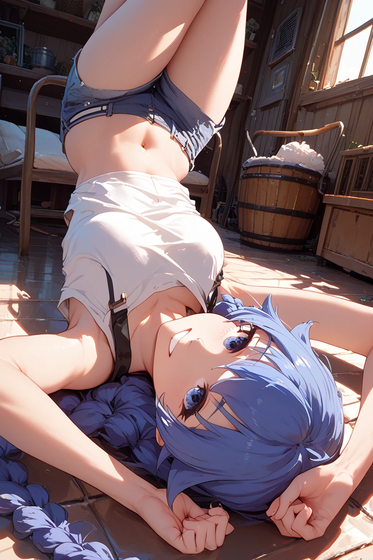 score_9, score_8_up, score_7_up, score_6_up, score_5_up, score_4_up, 1girl, xenovia quarta, short hair, blue hair, , multicolored hair, yellow eyes, green hair, two-tone hair, streaked hair,, large breasts,,,, floox style,nude,?????, rating_????????, floox style, high resolution,,, bent over , standing, DeepNegative_xl_v1, expressiveh, ,arched back,, black background, perfect ???????,masterpiece, looking at viewer, solo, naughty face, (side view:1.2),hanging breasts , apron