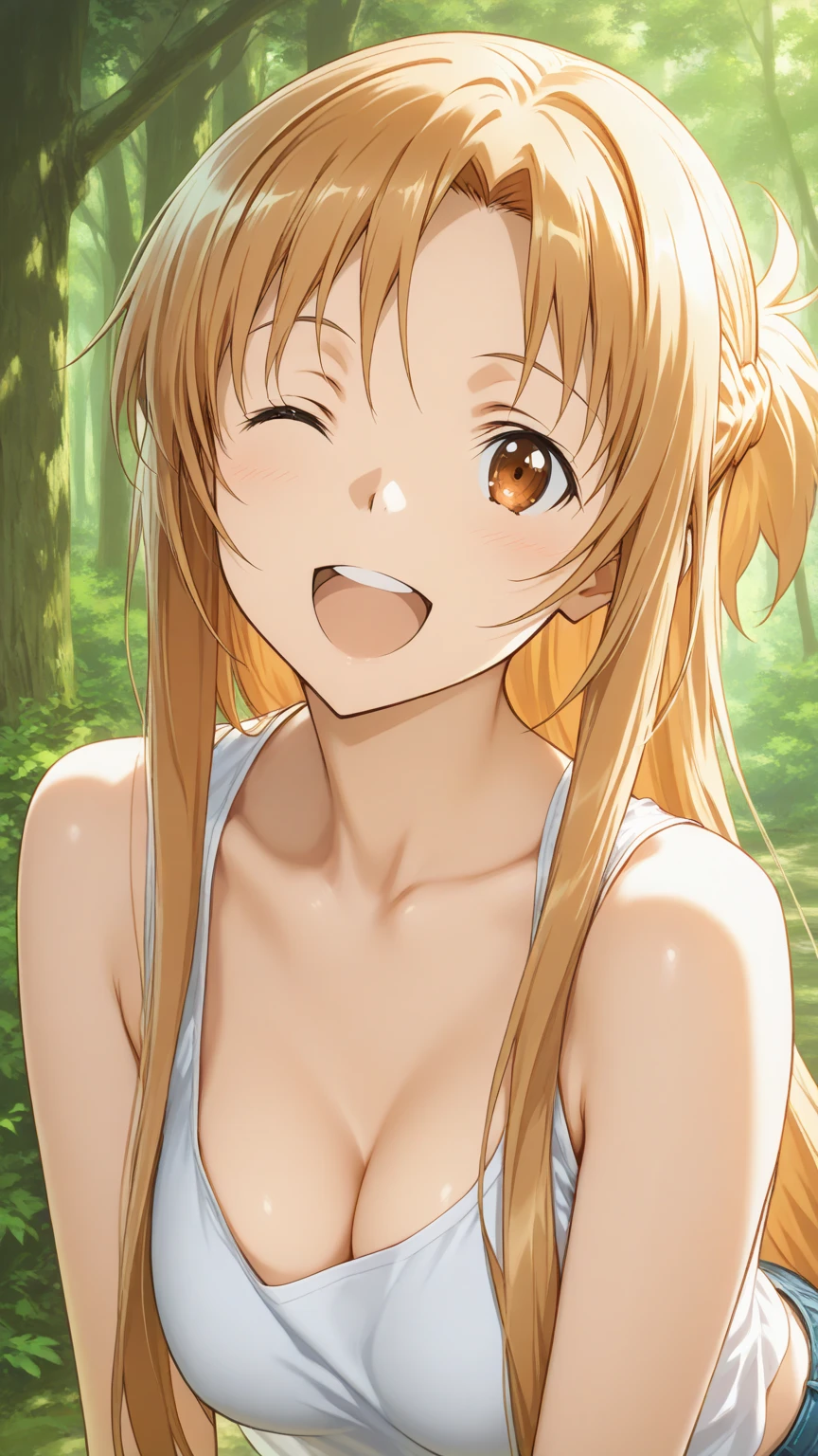 (masterpiece, best quality:1.2), highres, anime screencap, anime coloring, 1girl, solo, tears, scared,
LaurenL, blond hair, long hair, parted bangs, brown eyes,
green dress, torn dress, torn clothes, bare shoulders, collarbone, white corset,
lying on ground, on back, arms up, armpits,
outdoors, forest, tree, day, looking at viewer, portrait, close-up face, upper body,
<lora:add_detail_CyberAlchemist:0.4>, <lora:GoodHands-beta2:0.8>, <lora:LaurenL-000008:0.9>