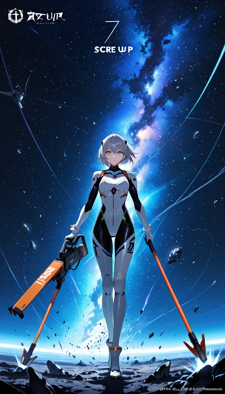 Master Parts、Superior Quality、Excellent image quality、8K quality、、Beautiful starry sky photos、grow、Arched Milky Way:1.9、A girlish bird alien flying in the sky with a cute aura、Turning his back