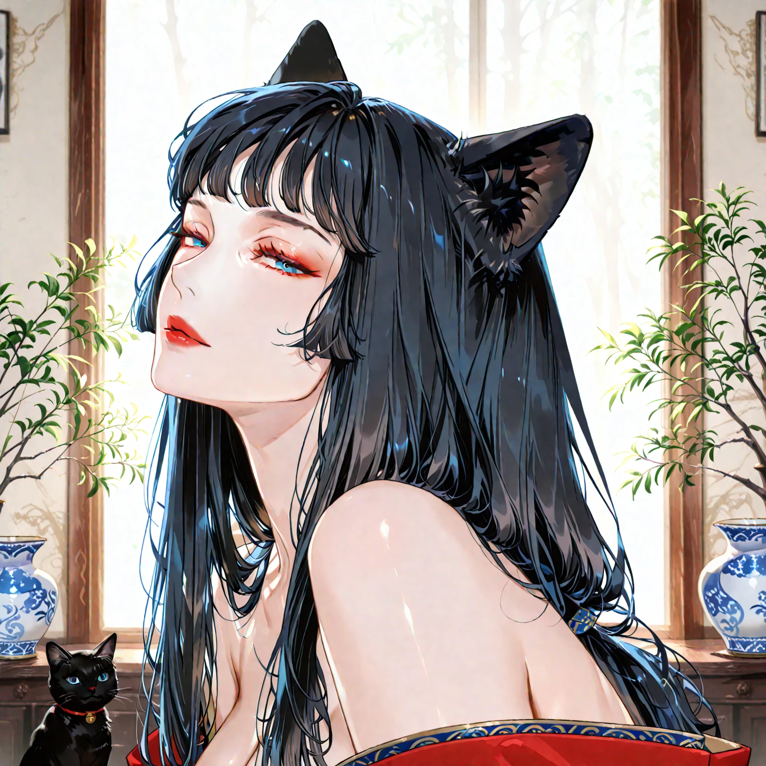 (space onsen style:1.3),Fantasy onsen in outer space,Wonder, discomfort, healing, Two women with cat ears,beautiful,cool, a fun day, Hidden hot springs, dark and creepy creatures,(rembrandt lighting:1.2), embarrassing, have a cat, cat-lake, darknight,mist, midnight, darknight, (mist:1.4),Surprised and flustered, moon,Close-up of the upper body,a little sweat, perfect anatomy, Artistic, memorable masterpieces, moments in history,Peeping onsen-cats,(steam:1.6),a little sweat, Strong wind blowing, from behind,from below, (fantastical and mesmerizing scenery) Watercolor:1.4, Delicate, Detail, Masterpiece, (onsen-cats:1.4), (masterpiece:1.2),(best quality:1.2),newest,intricate details,(art inspired by Bill Sienkiewicz). oil painting)