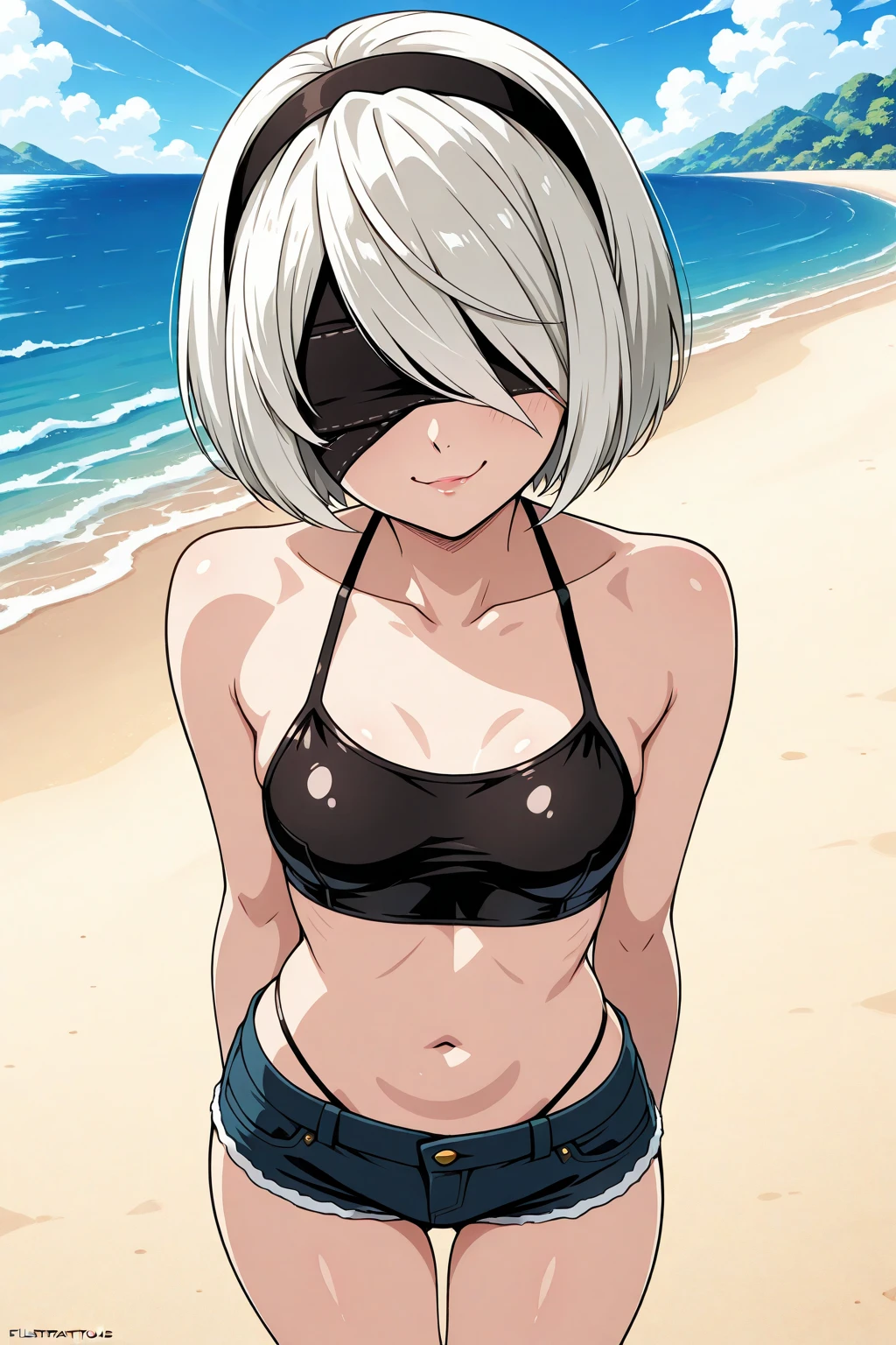 Young woman, furin\(GenshinImpact\), crop top and thong