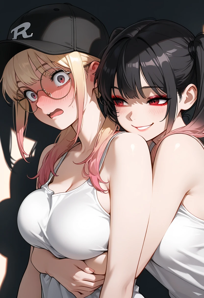 Estilo anime ecchi, 1 chica, pose sexy, muslos gruesos, tetas, nalgas, medias