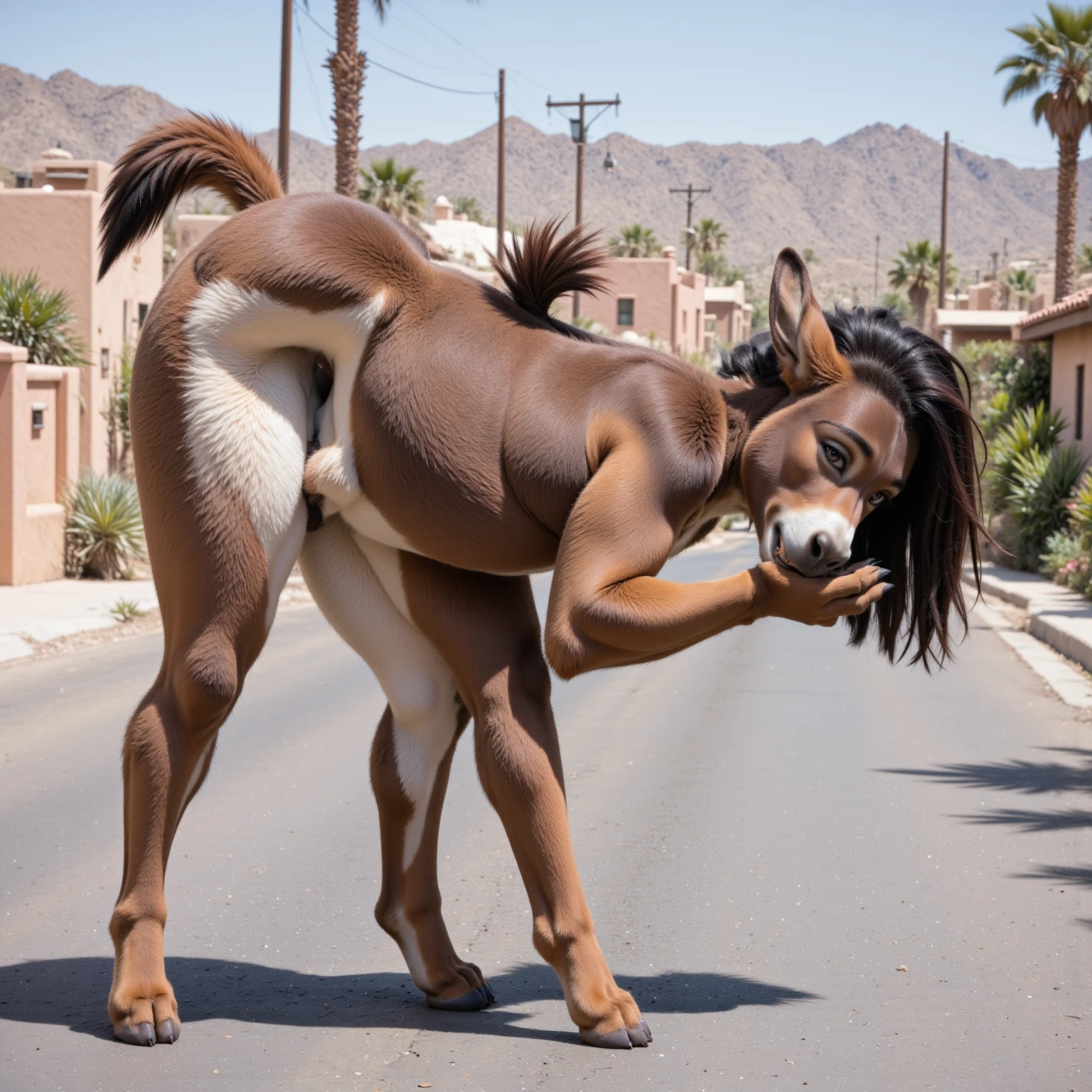 photorealistic, duo, ((((anal perching position, hyper penis, anal, dog standing on cow hips)))), hyper realistic, cinematic colors, cinematic lighting, incredible detail, 16k resolution, award winning photography, ((((feral)))), rear view