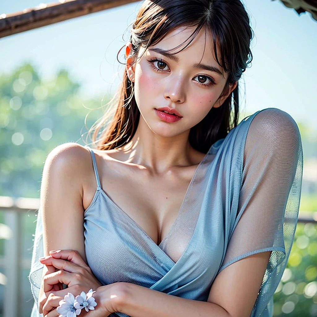 (A hyper-realistic), (illustratio), (hight resolution), (8K), (ighly detailed), (The best illustrations), (beatiful detailed eyes), (top-quality), (ultra-detailliert), (masterpiece), (wall-paper), (详细的脸), natta、Upper body close-up,armpit, a smile,Plump,独奏,Girl in simple white t-shirt, Sweaty, japanes, large full breasts, (camel's toe),Female, 22 years old、Face and body are facing straight、large full breasts、Calm expression with lowered eyes((in 8K, Raw photo, Highest Quality, masutepiece), high definition RAW color photos professional close-up photos, (Realistic, photorealisim:1. 37), (Highest Quality), (Best Shadow), (Best Illustration), ((Erotic, Sexy, )) 超A high resolution, extremely detailed CG unified 8k wallpaper, physically-based renderingt, Cinematic lighting), 22-year-old girl , Straight hair,(Large breasts), (pink half-transparent sport bra:1.1), ((half coat outside:1.2)), cleavage, Beautiful detailed eyes, (aegyo sal), Light on Face, ((Full body shot)), especially strong light, Feminine Expressions, Shy, ((enchanting posture, enticing, Sexy Posing:1.2)), Smiling, (Perfect fingers), (ulzzang -6500-v1.1:0.2)