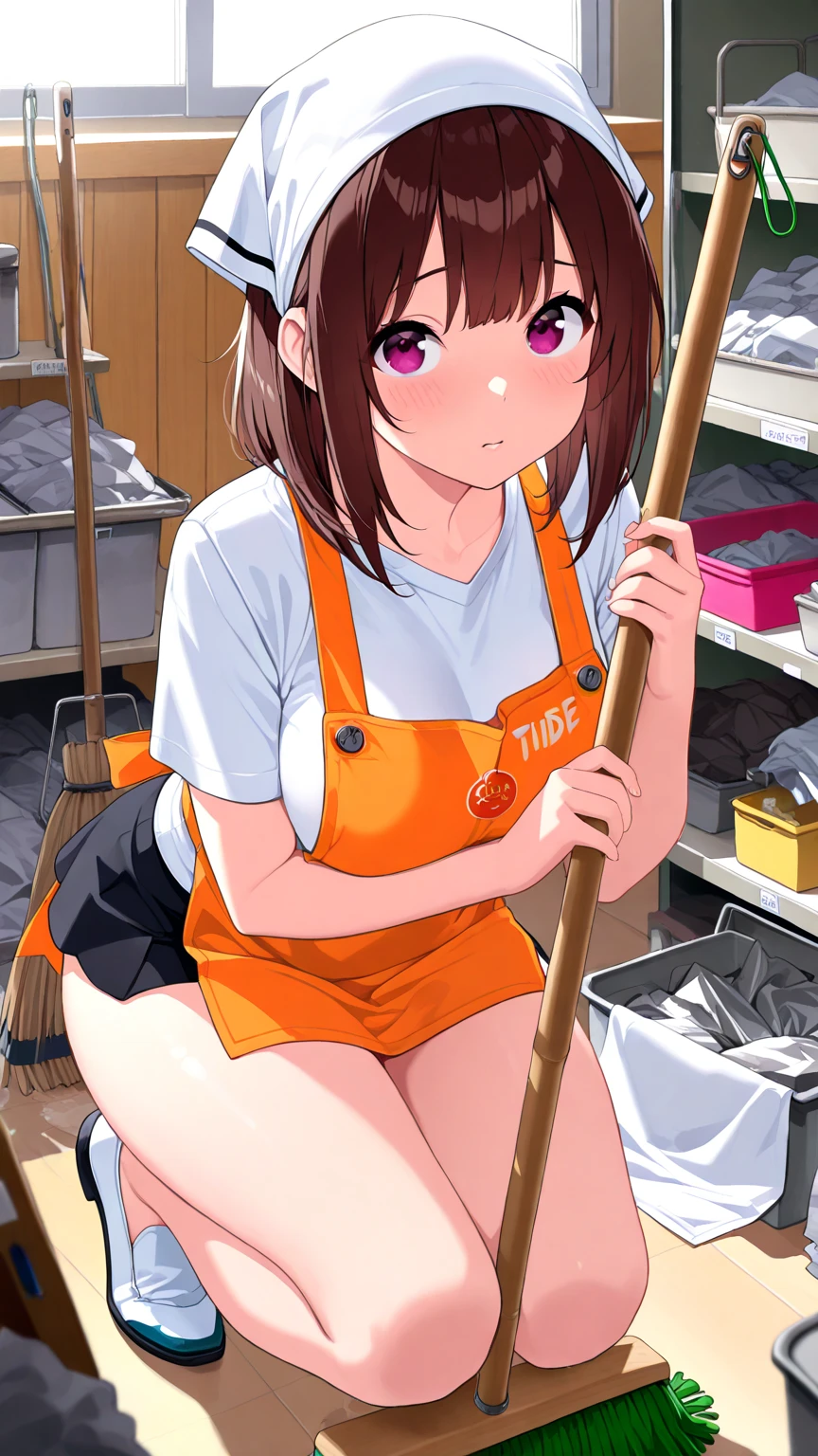 ​master piece,hight resolution,1 persons、1girl solo、teens girl,A teenage girl,A dark-haired、Beautiful and big eyes,Open your clothes、Moisturized eyes,Teary-eyed,agitation,Small ,cleavage of the breast、Emphasized chest,Small breasts,flat breast,pointed breast,A slender ,Slimed,Sweaty body,White thighs、Skinny Legs,(back arms:1.5)、Show the armpits、bare-legged,Sleeveless,No Underwear,bind,gargantilha、a choker、Beautiful fece,top-quality,Shorthair.bob cuts,A dark-haired、Embarrassed look,Reluctant look,Expression of patience,Red cheeks,cum on tongue,Open mouth、 long tongue,(barechested:2.0),,Clothes that are about to be taken off, ripped clothing,Hands behind the head,Spread your legs apart, M-shaped legs,Open your legs,Lie down,Inter-strands,Accentuated crotch,(Sex 1.9),Water droplets from the crotch,Water droplets on the thighs,Drooling from the mouth, White droplets on the face,(red blush:1.9),Vaginal examination of a teenage girl,（Trembling girl ）