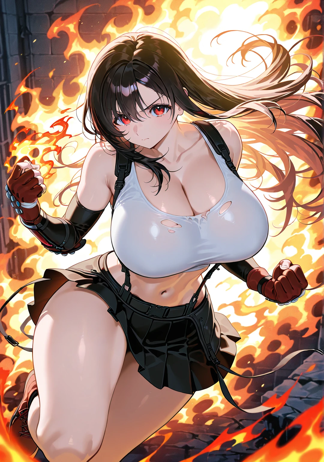 Best Quality,8k,High resolution,masterpiece:1.2), (ultra detailed), (erotic lingerie) (NSFW is not safe for artwork), (Mai Shiranui) (naked) (unclothed) (naked) (King of Fighters Setup), (pose sexual), (realist,photorealist,fotorrealista:1.37), (High DefinitionR,High Definition), (portrait), (vivid colors), (long legs), (clearly elongated face), (broad) (Hermosos detailed eyes), (beautiful detailed lips), (extremely detailed eyes and face), bright eyes Dynamic angle and posture, soaked in sweat, perspiration, undressing (long eyelashes), (sharp focus), (Physically based representation), (unclothed), (big breasts) (open legs), (intense), (expression of intense desire), (Motion blur), (elegant), (slim figure), (anime inspired), (bright lights), (sexual), (contrasting colors), (mysterious atmosphere), (action packed scene), (Unique style), (Amazing), (elegant), (evocative), (expressive), (Intriguing atmosphere), (giant breasts:1.2) ((Best Quality)),((Very detailed)),masterpiece,absurdities,detailed face,beautiful face,(detailed eyes, deep eyes),(1 girl),((dynamic pose)), erotic lingerie