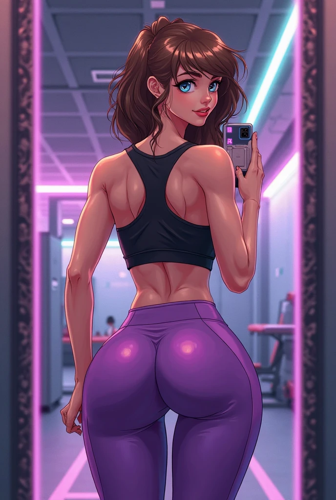 arafed woman taking a selfie in a white tank top and pink shorts, better known as amouranth, brunette, 2 4 year old female model, bra and shorts streetwear, young beautiful amouranth, cottagecore!! fitness body, in shorts, fit pic, physical : tinyest midriff ever, dressed in a top and shorts,gymfit, naval, midriff,public hair sticking out,tiny shorts,public hair sticking out above shorts,belley button piercing,curvy ass